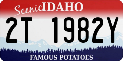 ID license plate 2T1982Y