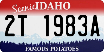 ID license plate 2T1983A