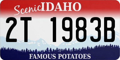 ID license plate 2T1983B