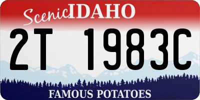 ID license plate 2T1983C