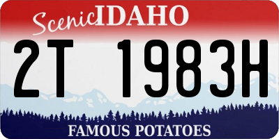 ID license plate 2T1983H