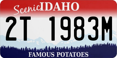 ID license plate 2T1983M