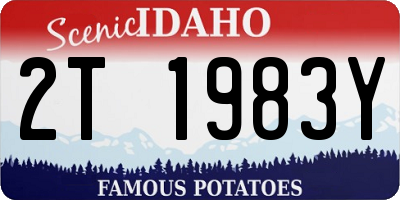 ID license plate 2T1983Y