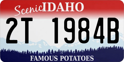 ID license plate 2T1984B