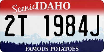 ID license plate 2T1984J