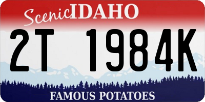 ID license plate 2T1984K