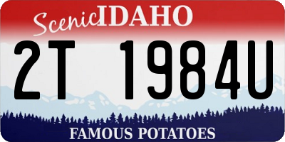 ID license plate 2T1984U
