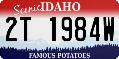 ID license plate 2T1984W