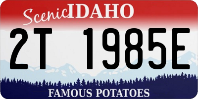 ID license plate 2T1985E