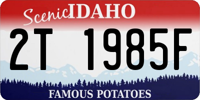 ID license plate 2T1985F