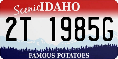 ID license plate 2T1985G
