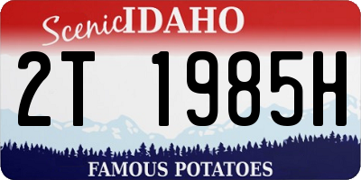ID license plate 2T1985H