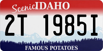 ID license plate 2T1985I