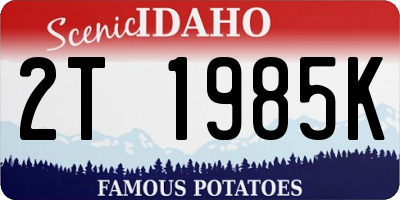 ID license plate 2T1985K