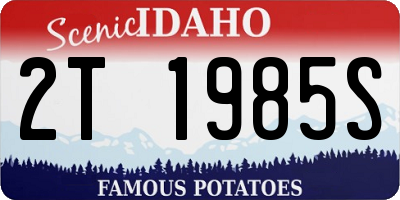 ID license plate 2T1985S