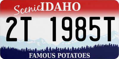ID license plate 2T1985T