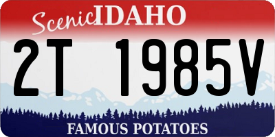 ID license plate 2T1985V
