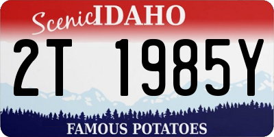 ID license plate 2T1985Y