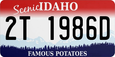 ID license plate 2T1986D