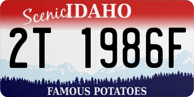 ID license plate 2T1986F