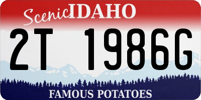 ID license plate 2T1986G