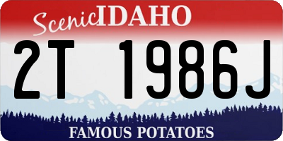 ID license plate 2T1986J