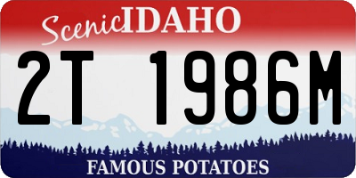ID license plate 2T1986M