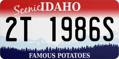 ID license plate 2T1986S
