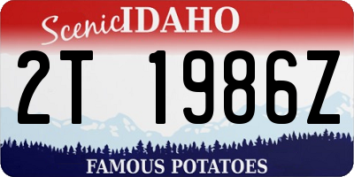 ID license plate 2T1986Z