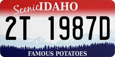 ID license plate 2T1987D
