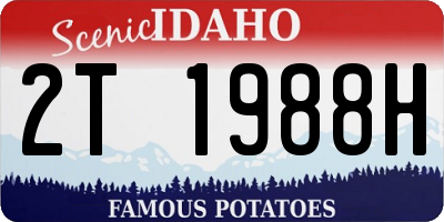 ID license plate 2T1988H