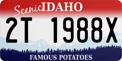 ID license plate 2T1988X