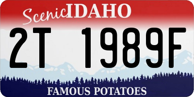 ID license plate 2T1989F