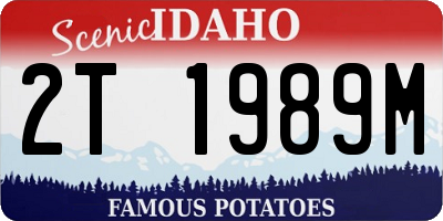 ID license plate 2T1989M