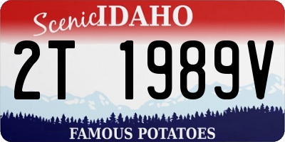 ID license plate 2T1989V