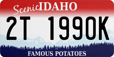 ID license plate 2T1990K