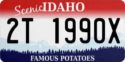 ID license plate 2T1990X