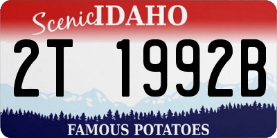 ID license plate 2T1992B