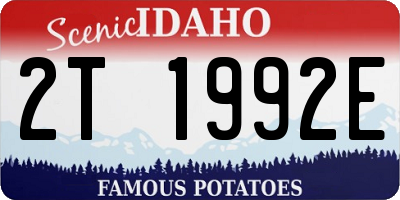 ID license plate 2T1992E