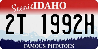 ID license plate 2T1992H