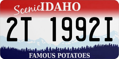 ID license plate 2T1992I