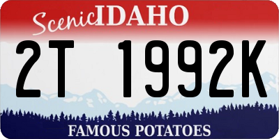 ID license plate 2T1992K