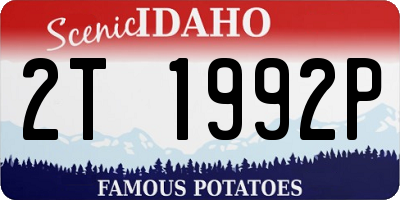 ID license plate 2T1992P