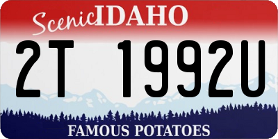 ID license plate 2T1992U