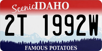 ID license plate 2T1992W