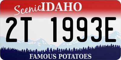 ID license plate 2T1993E