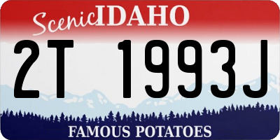 ID license plate 2T1993J