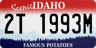 ID license plate 2T1993M