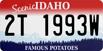 ID license plate 2T1993W