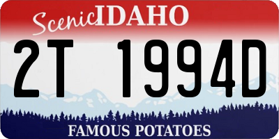 ID license plate 2T1994D